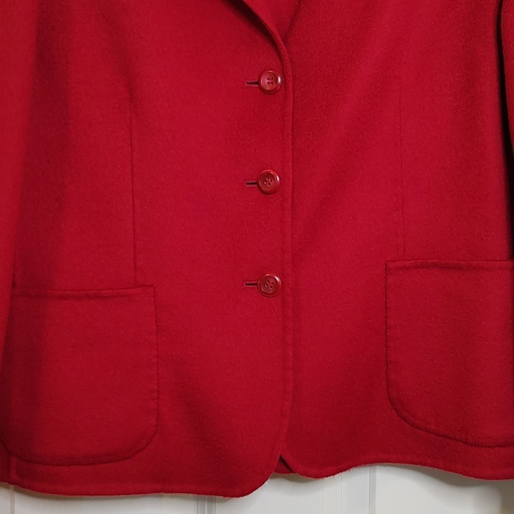 Pendleton Red Merino 3 Button Wool Blazer Jacket Size L - Picture 8 of 12